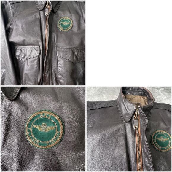 Vintage 60’s Type A-2 Flight Army Air force Goatskin Leather Bomber Jacket 38 - Picture 6 of 7